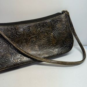 Small faux leather handbag purse western mini bag paisley pattern